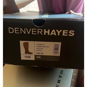 NIB Denver Hayes CARMELLE CHESTNUT Brown Boots 10M